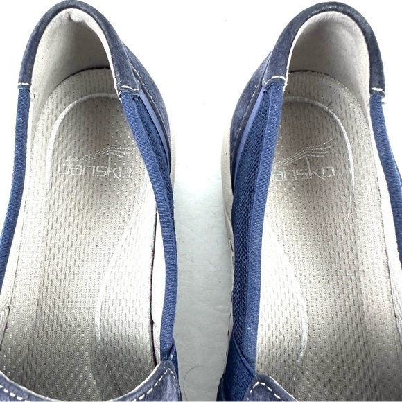 Dansko Halle Shoes 39 Navy Blue Suede Slip On Comfort Womens - Picture 3 of 8